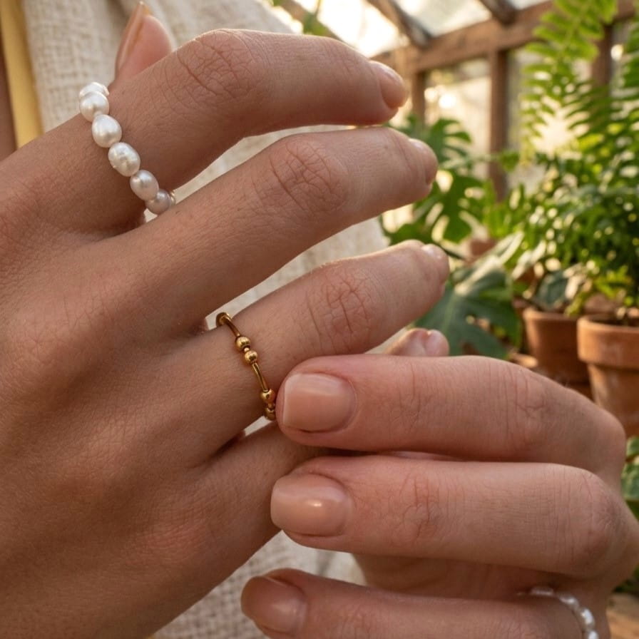 Stress Ring zum Drehen Anti-Stress 18K vergoldet