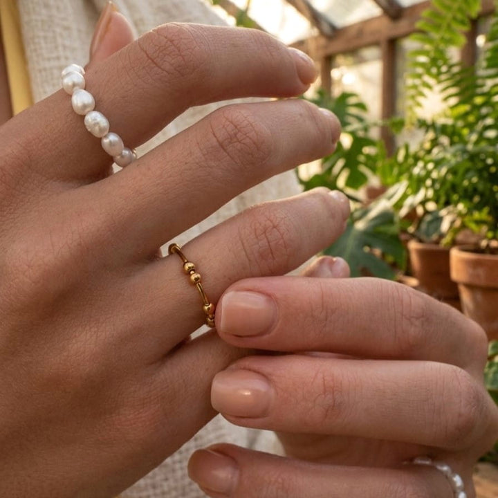 Stress Ring zum Drehen Anti-Stress 18K vergoldet