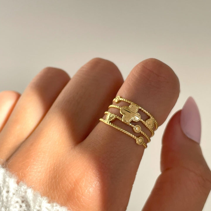 Art Clover Ring | 18K vergoldet