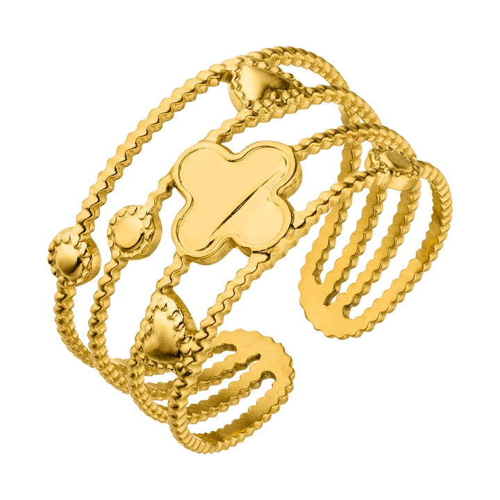 Art Clover Ring | 18K gold plated