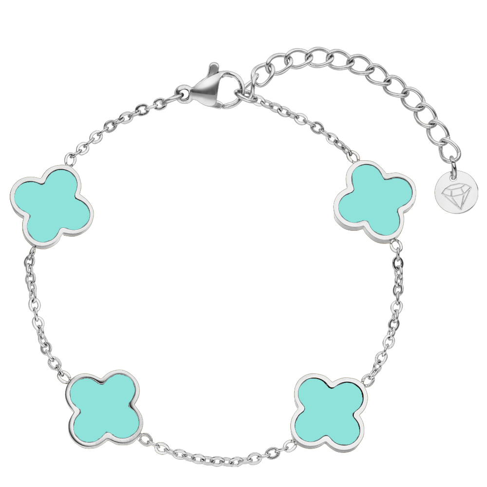 silbernes Kleeblatt Armband hohe Qualität hautfreundlich
