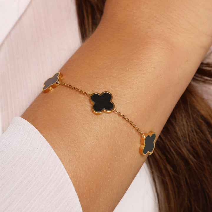 Black Clover Armband | 18K vergoldet