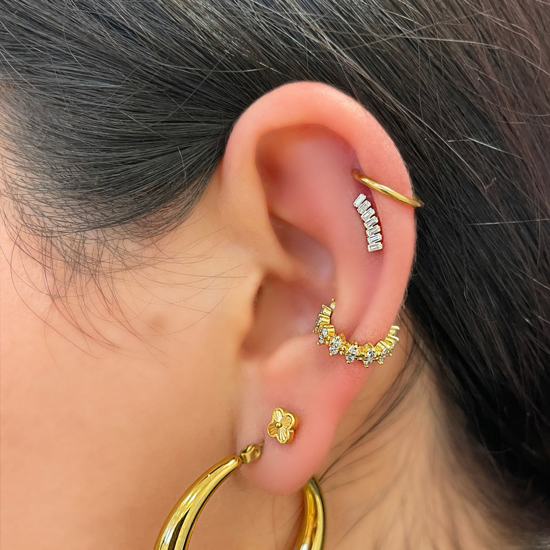 Helix Piercing 18K vergoldet Chirurgenstahl Zirkoniasteine 