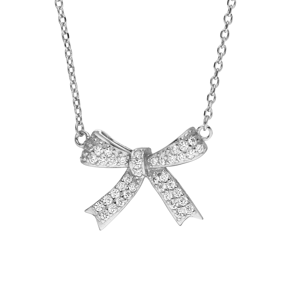 Schleifen Halskette 925er Sterling Silber 18K silber