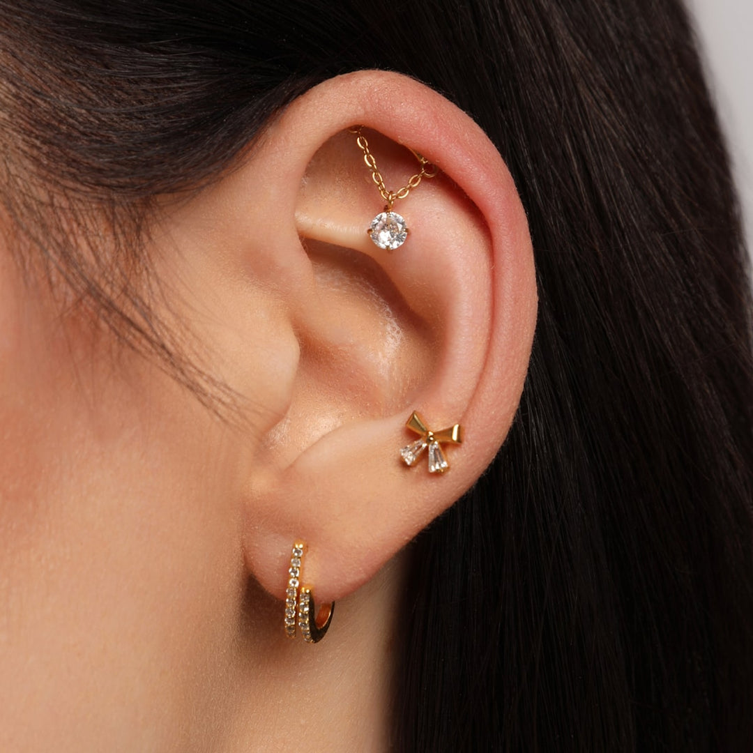 Ohrpiercing Schleife Labret Titan vergoldet