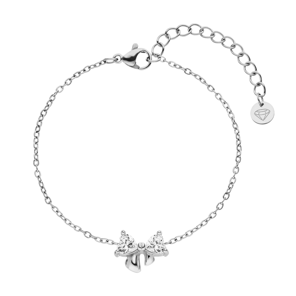 wasserfestes Armband Schleife Silber Edelstahl