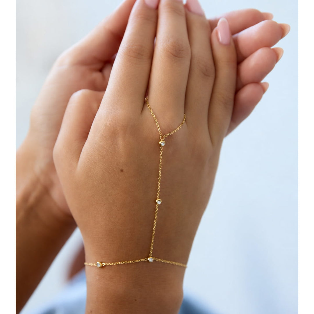 Brilliant Handkette | 14K vergoldet