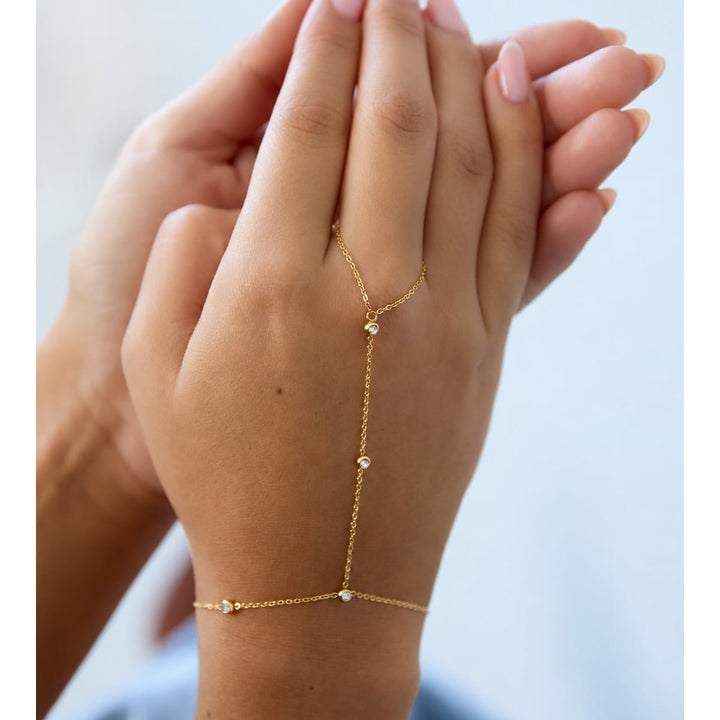Brilliant Handkette | 14K vergoldet