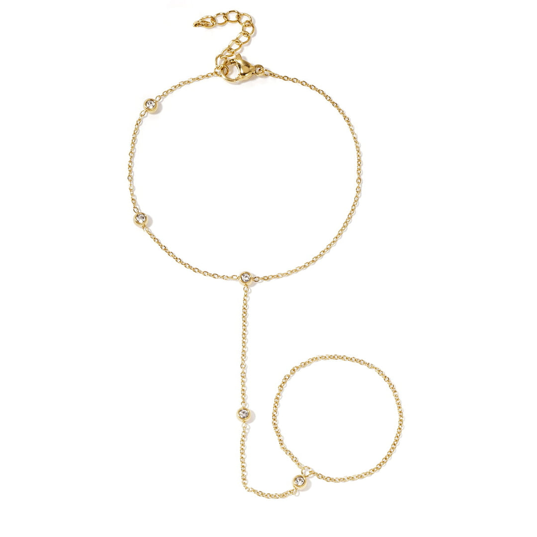Brilliant Handkette | 14K vergoldet