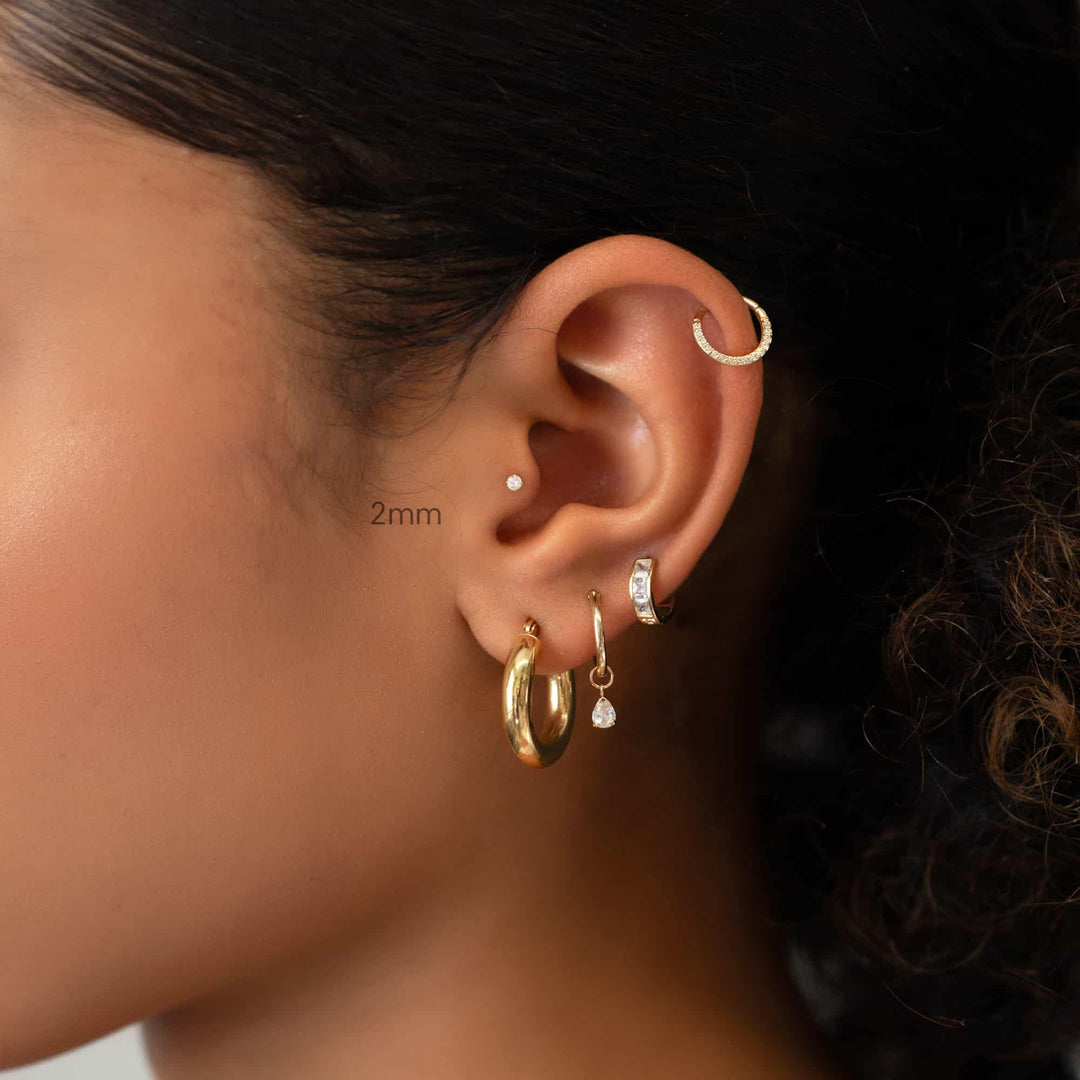 316L Edelstahl Piercing Gold Chirurgenstahl 18K vergoldet