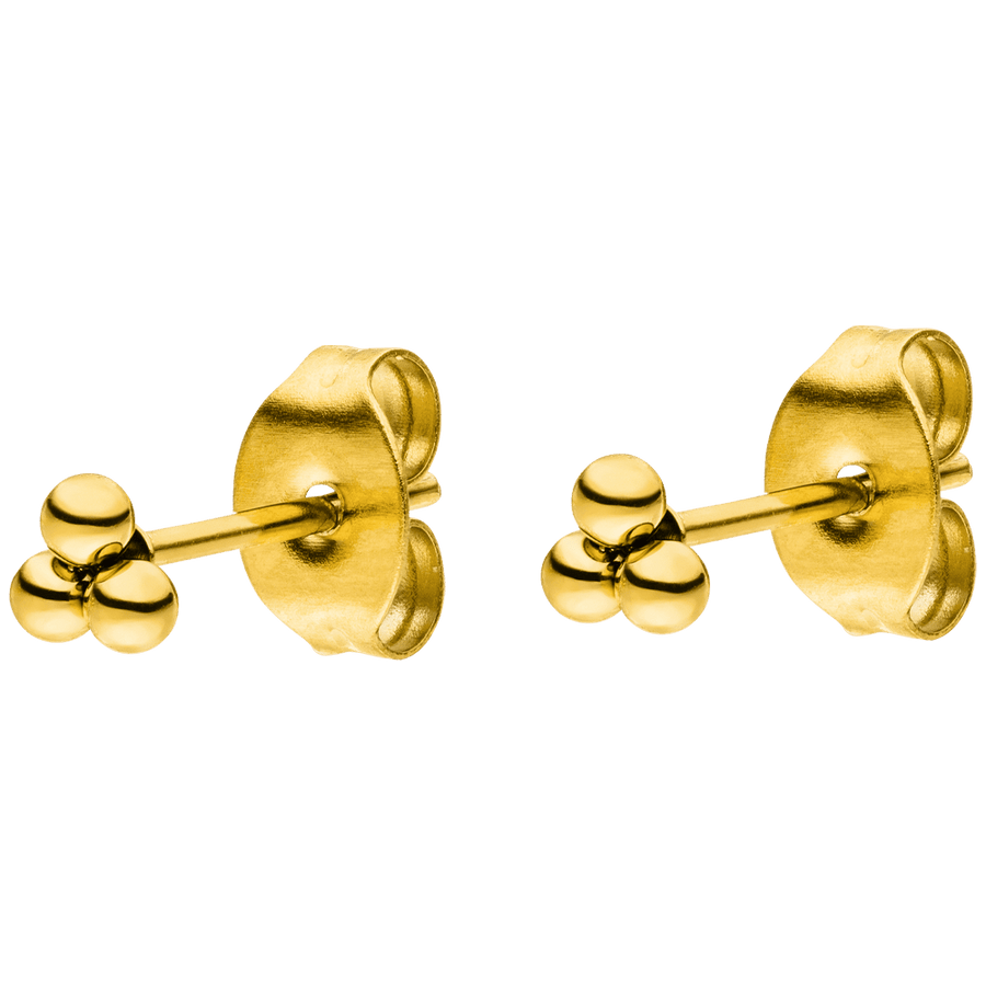 Drei Kugeln Ohrstecker gold 18K vergoldet wasserfest