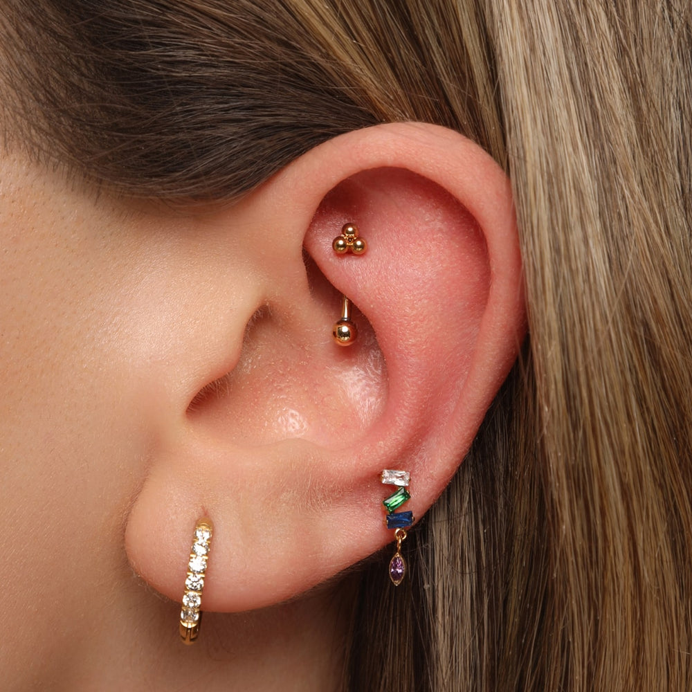 Rook Piercing Kügelchen 18K vergoldet Banane