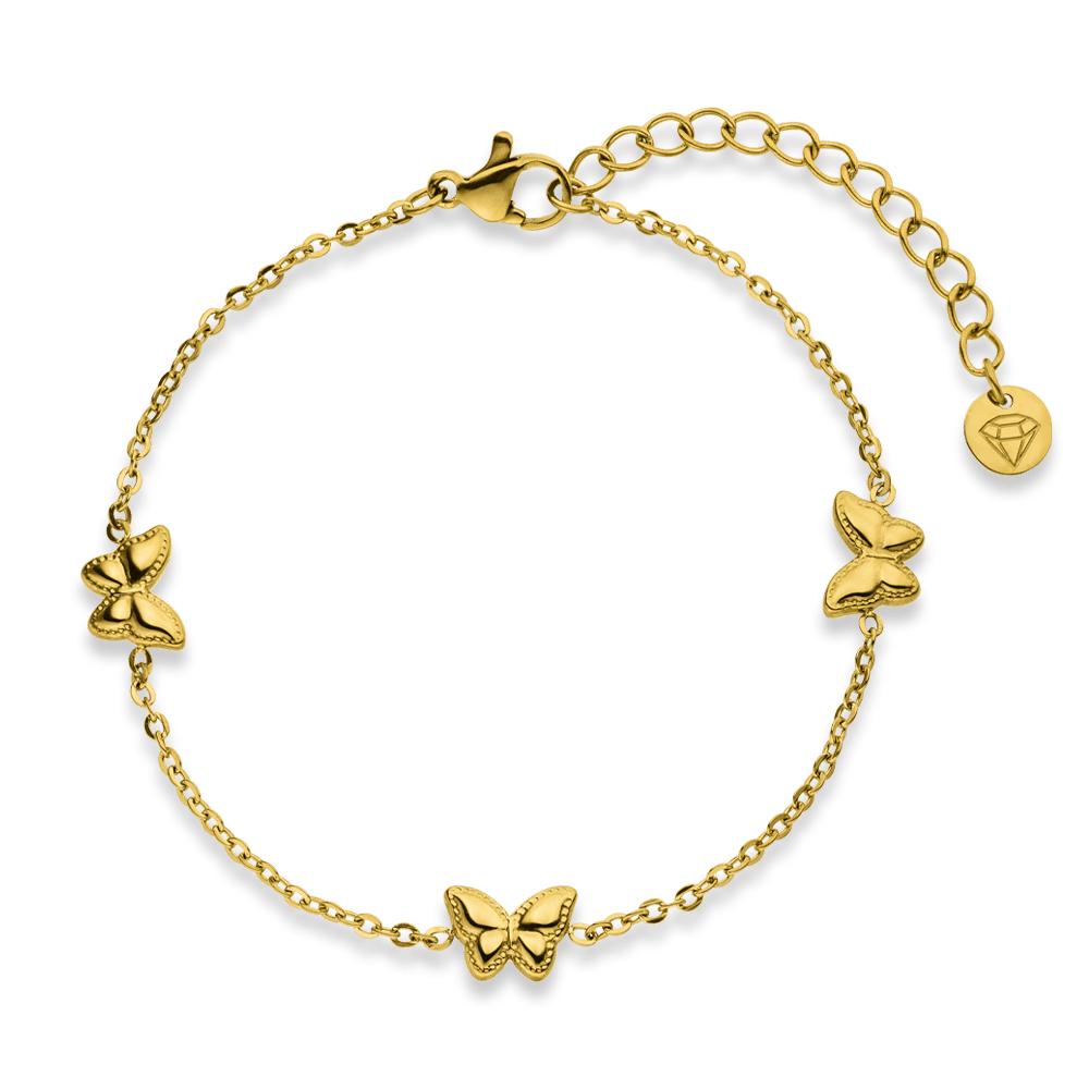 Schmetterling Armband 18K vergoldet wasserfest Edelstahl
