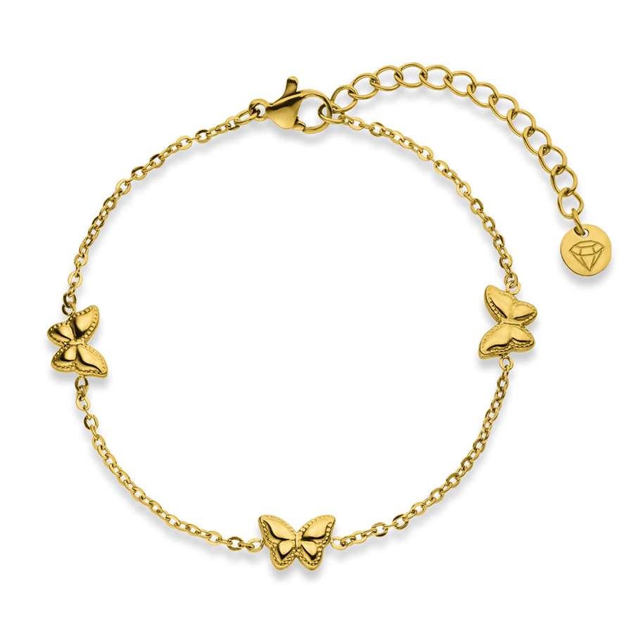 Schmetterling Armband 18K vergoldet wasserfest Edelstahl