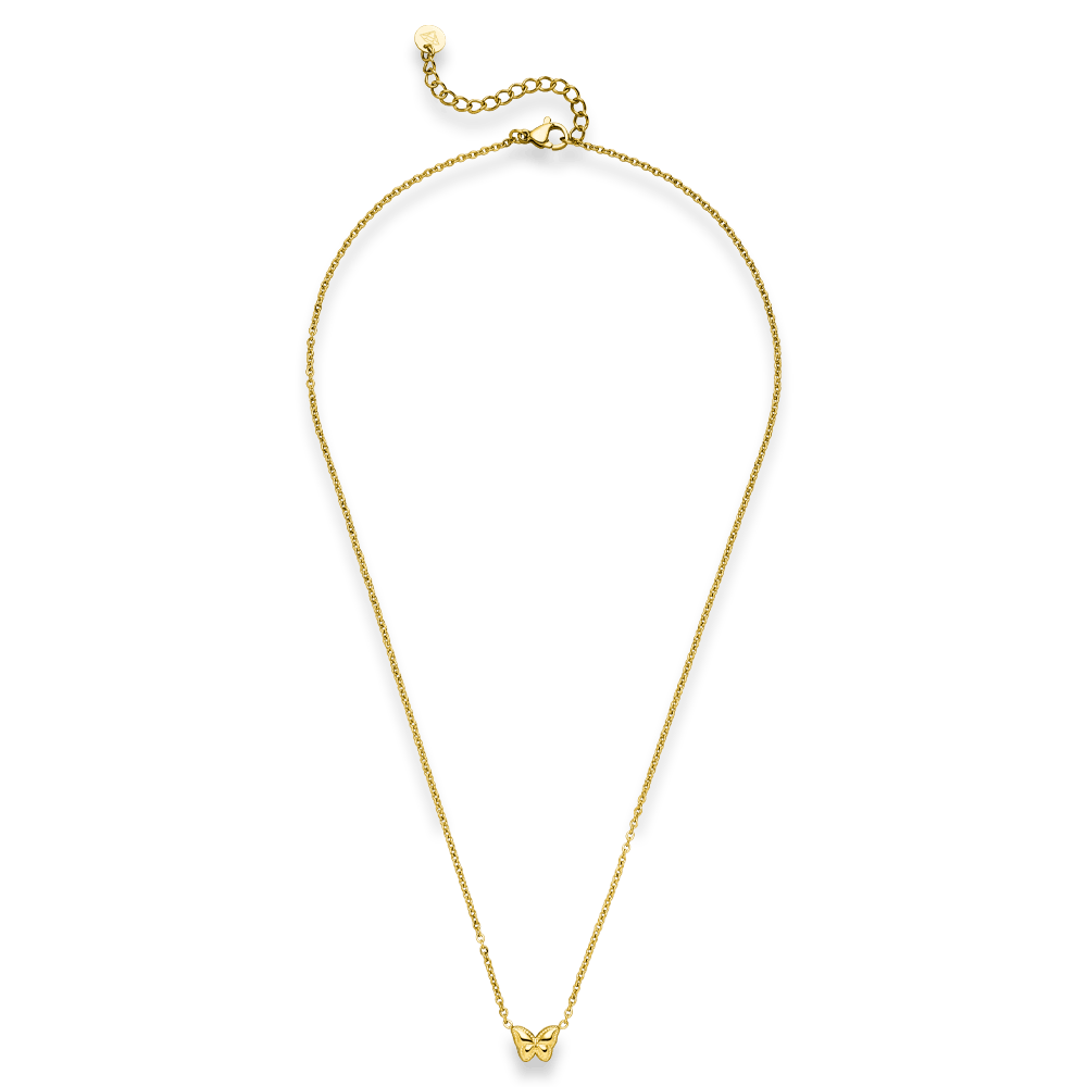 Schmetterling Kette schlicht 18K vergoldet Edelstahl