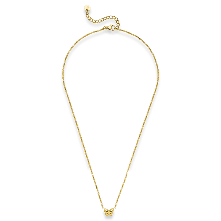 Schmetterling Kette schlicht 18K vergoldet Edelstahl