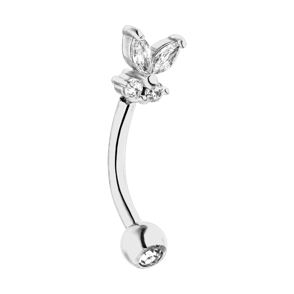Butterfly Rook Piercing Silber wasserfest Glitzer Steine