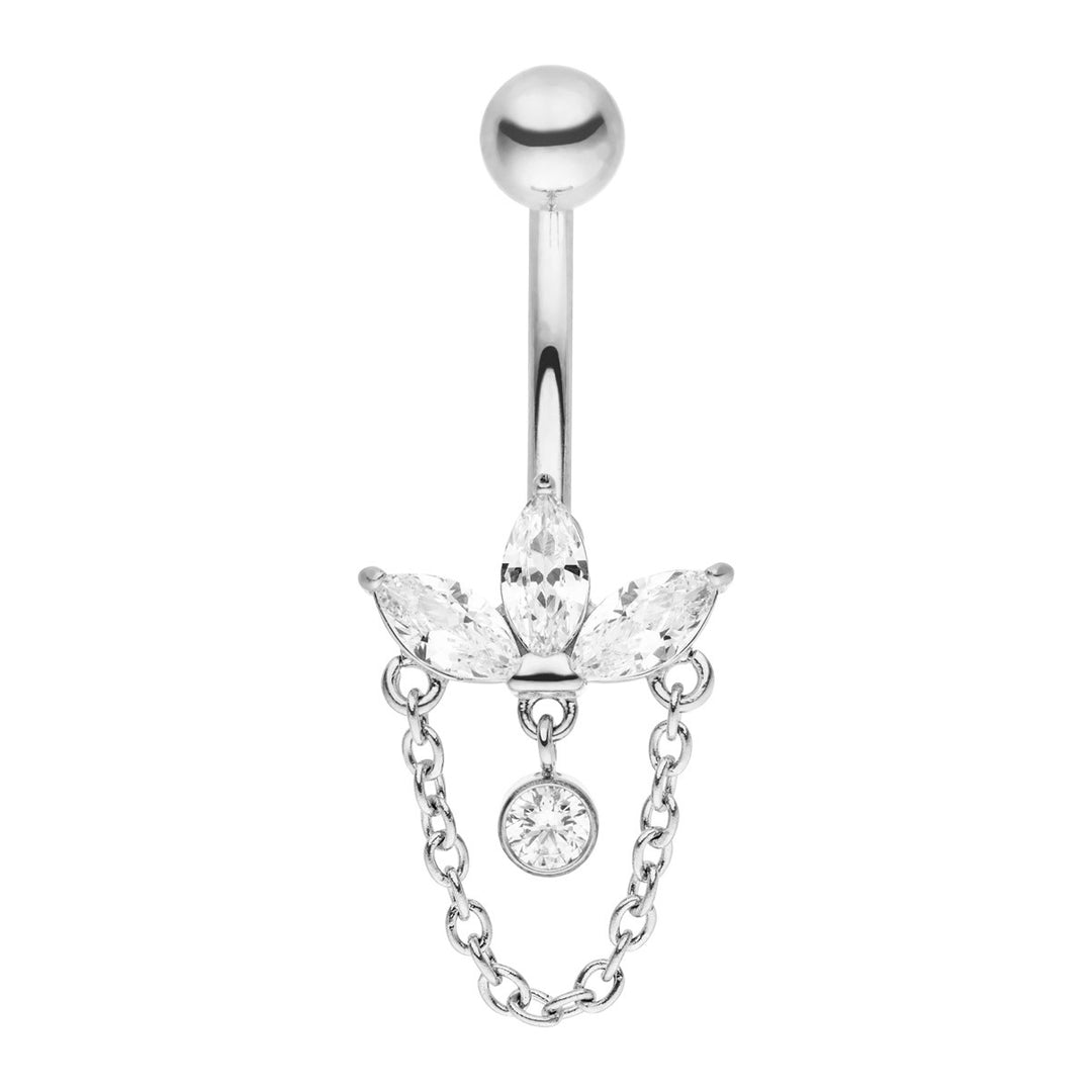 Blumen Bauchnabelpiercing Chirurgenstahl 316L wasserfest Steine