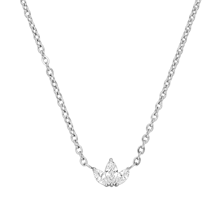 Lotus Kette wasserfest Silber Halskette Glitzer