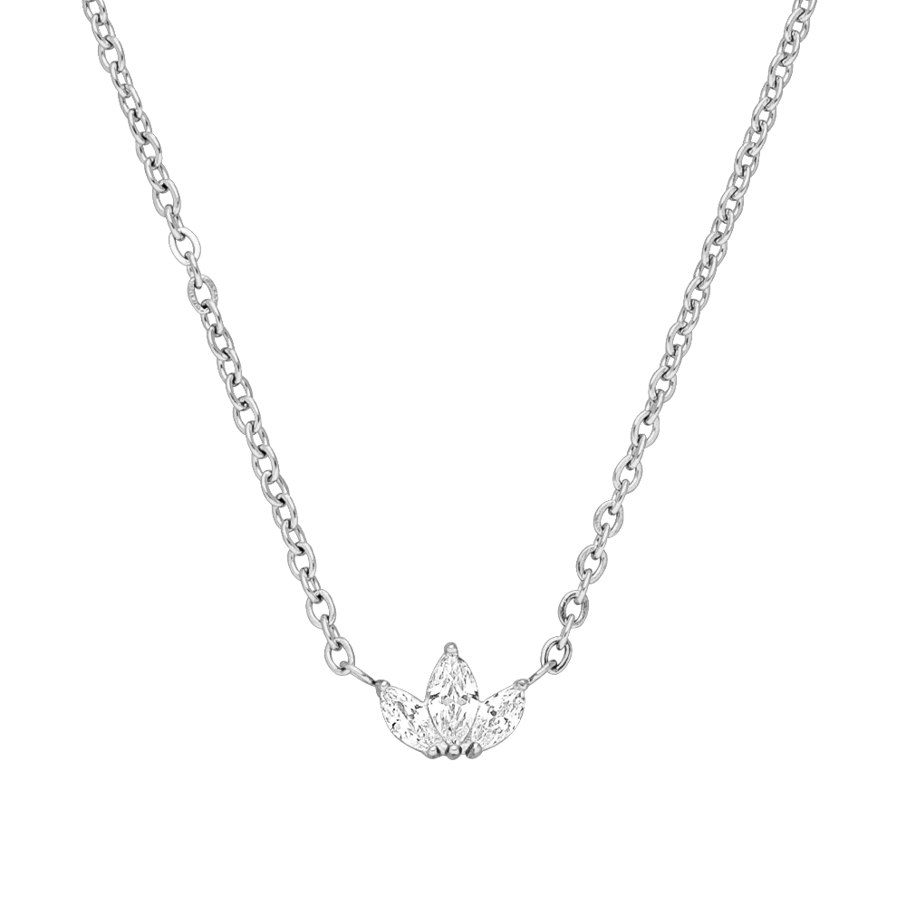 Lotus Kette wasserfest Silber Halskette Glitzer