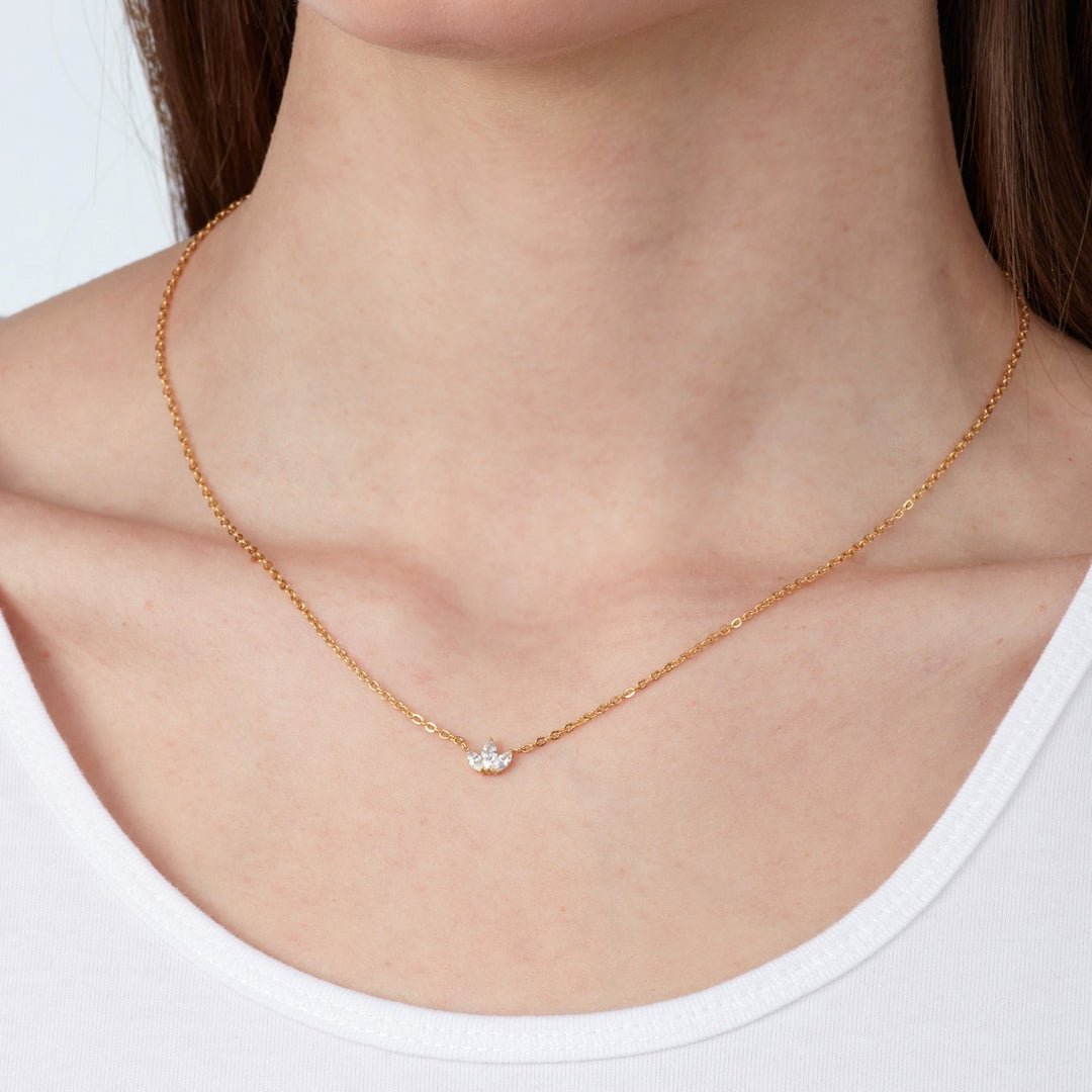 Lotus Kette wasserfest Damen Glitzer Steinchen