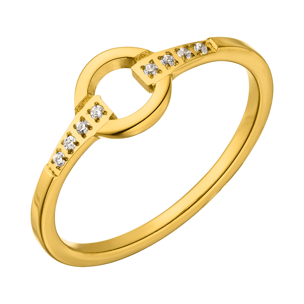 wasserfester Ring mit Steinchen dezent 18K vergoldet