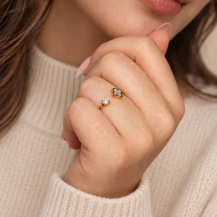 Clover Brilliant Ring | 18K vergoldet