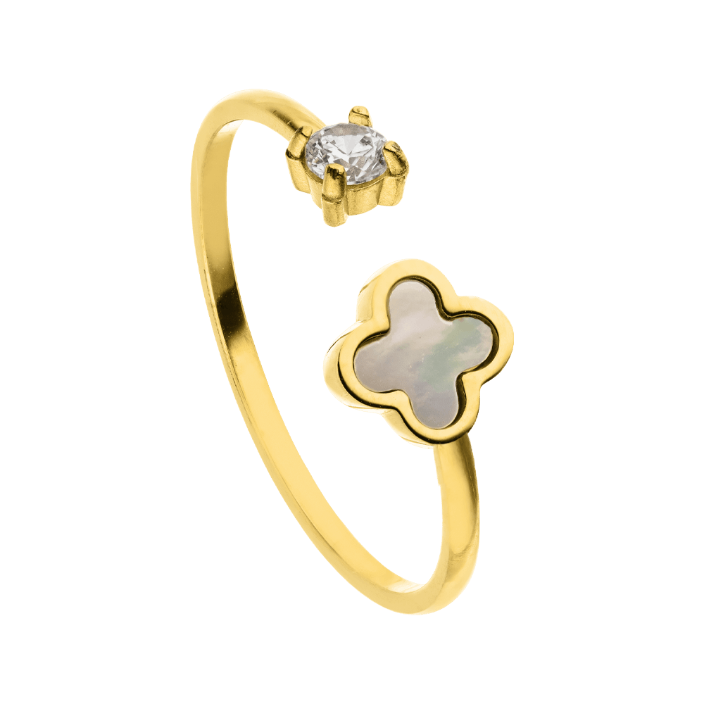 Clover Brilliant Ring | 18K vergoldet