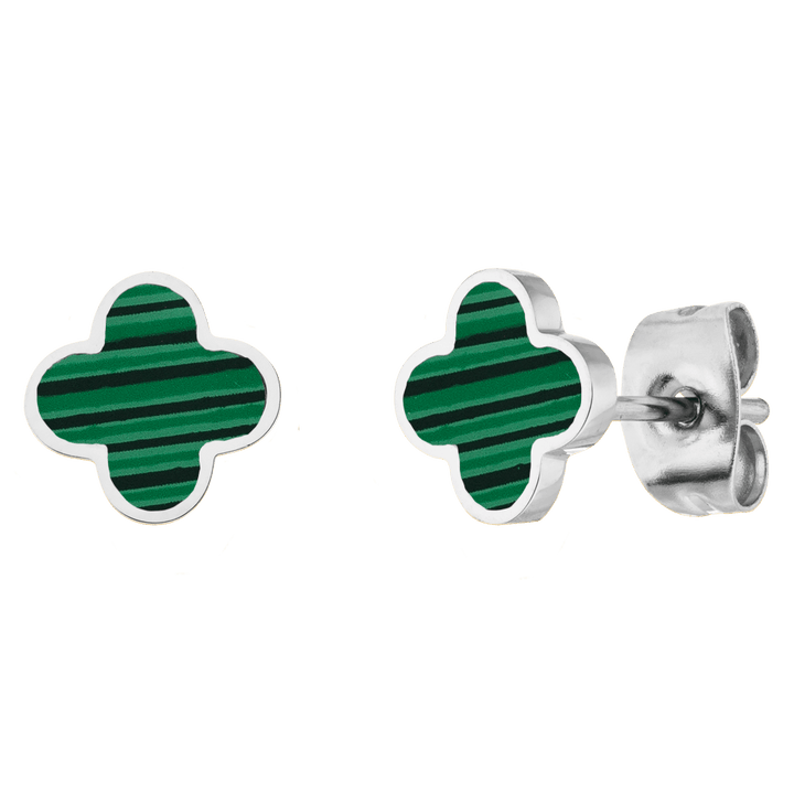 Green Clover Ohrstecker | 18K vergoldet