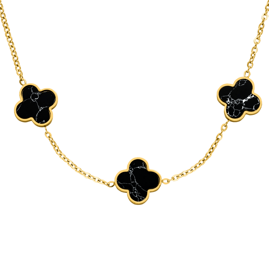 Color Blossom Y-Halskette, Gelbgold, Onyx und Diamant - Kategorien Q97168