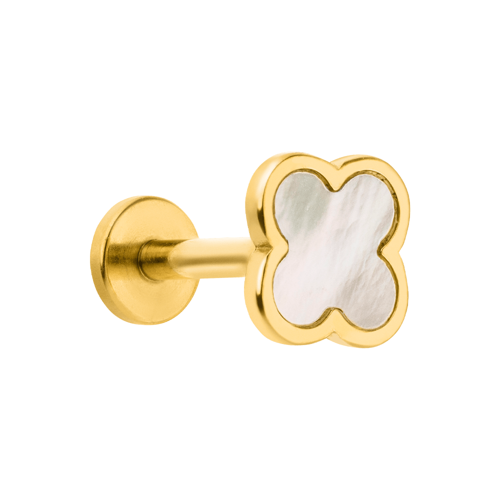 Piercing Clover Perlmutt Chirurgenstahl wasserfest