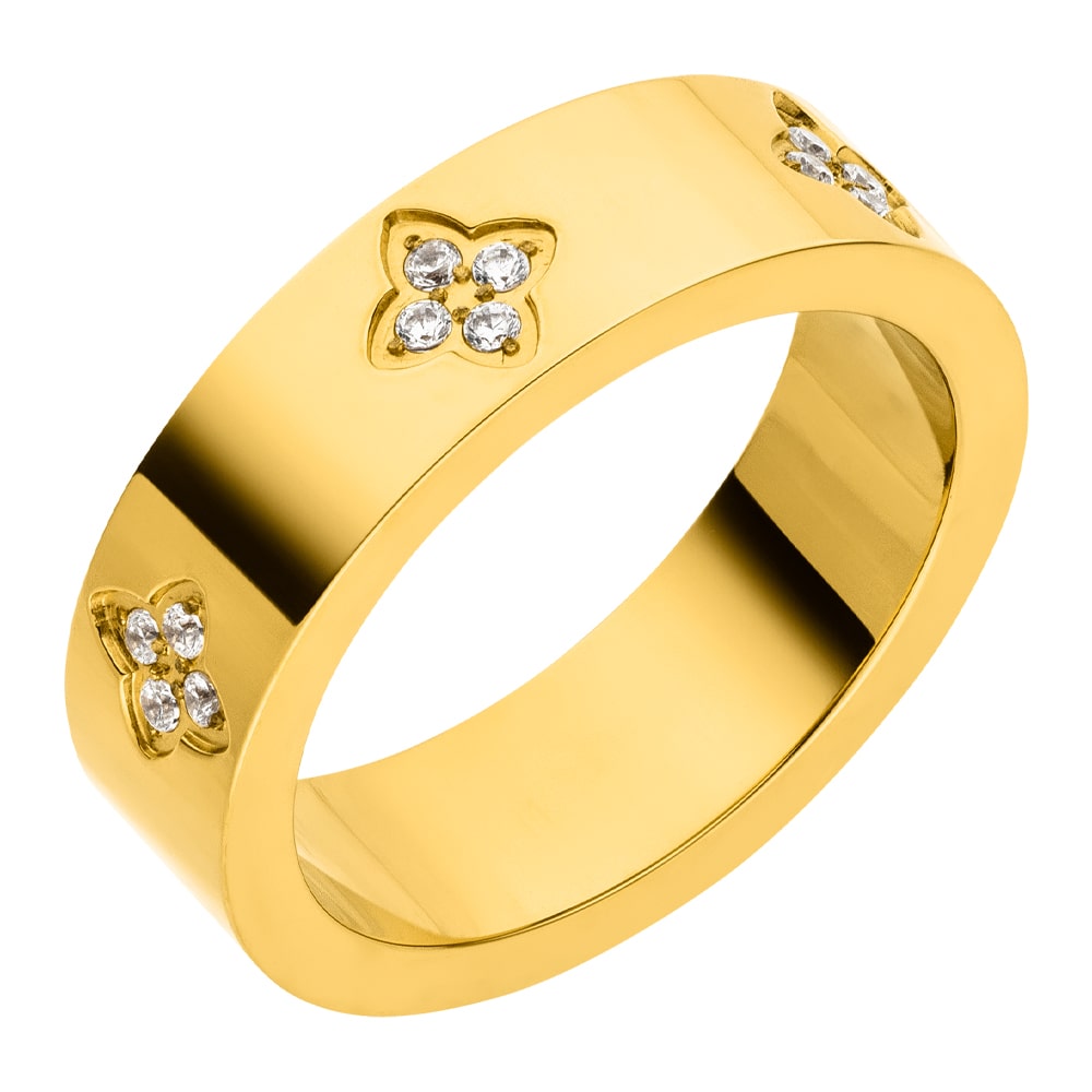 Wasserfester Chunky Glitzer Ring Gold aus Edelstahl