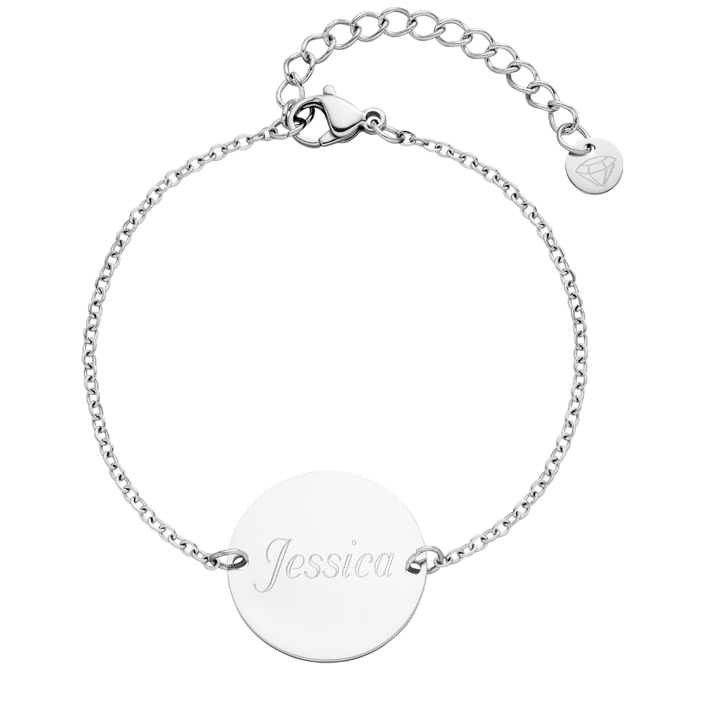 personalisiertes Armband mit Gravur Silber Coin Münzarmband