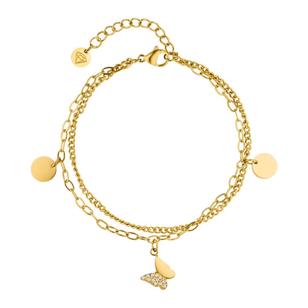 Schmetterling Armband wasserfest gold Edelstahl