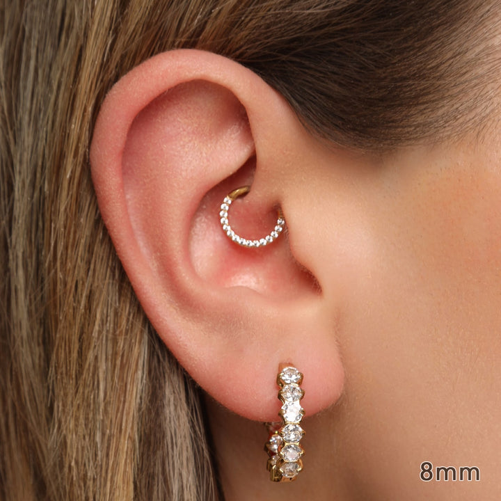 Zirkonia Clicker Piercing vergoldet Titan
