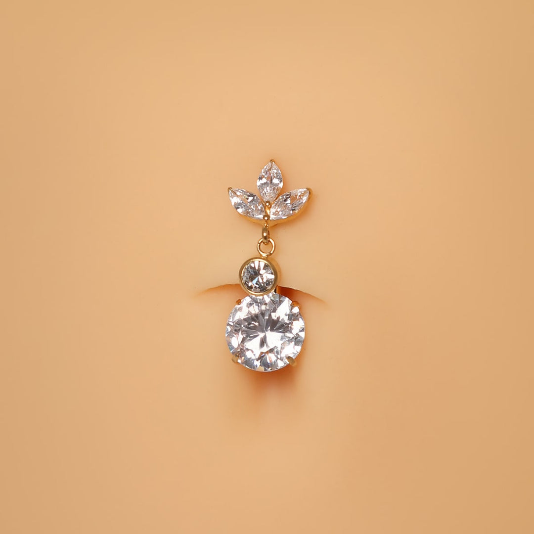 Lotus Bauchnabelpiercing mit Anhänger Titan