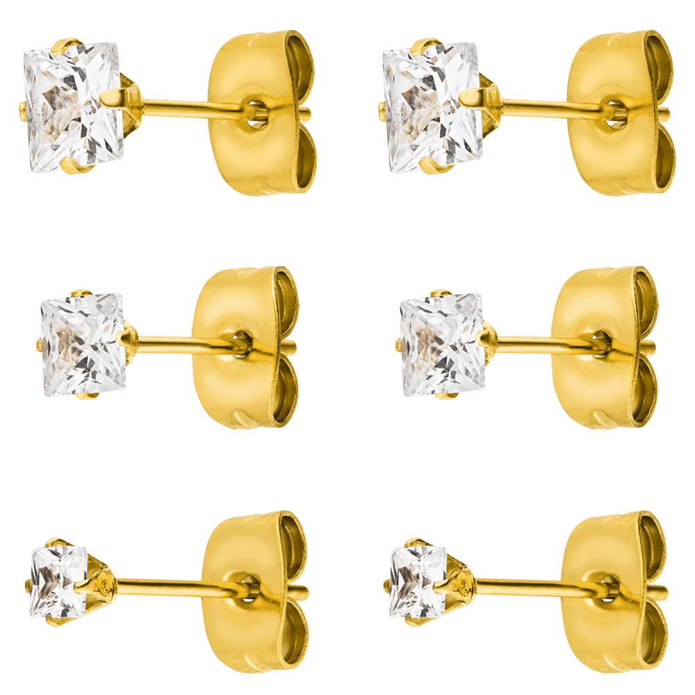 Ohrstecker Set Ohrringe wasserfest 18K vergoldet Damen