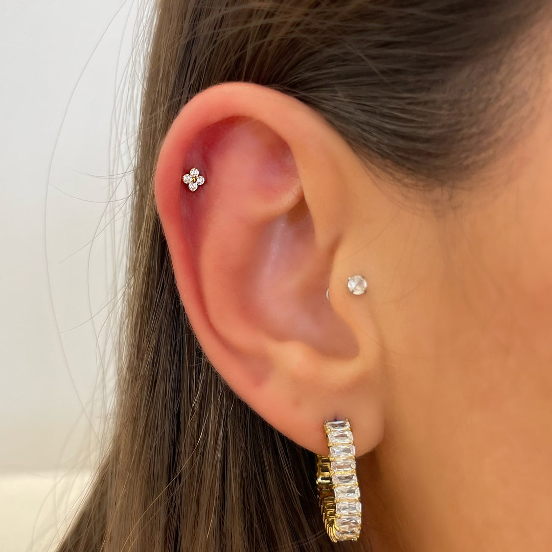 Helix Piercing gewindelos Titan vergoldet