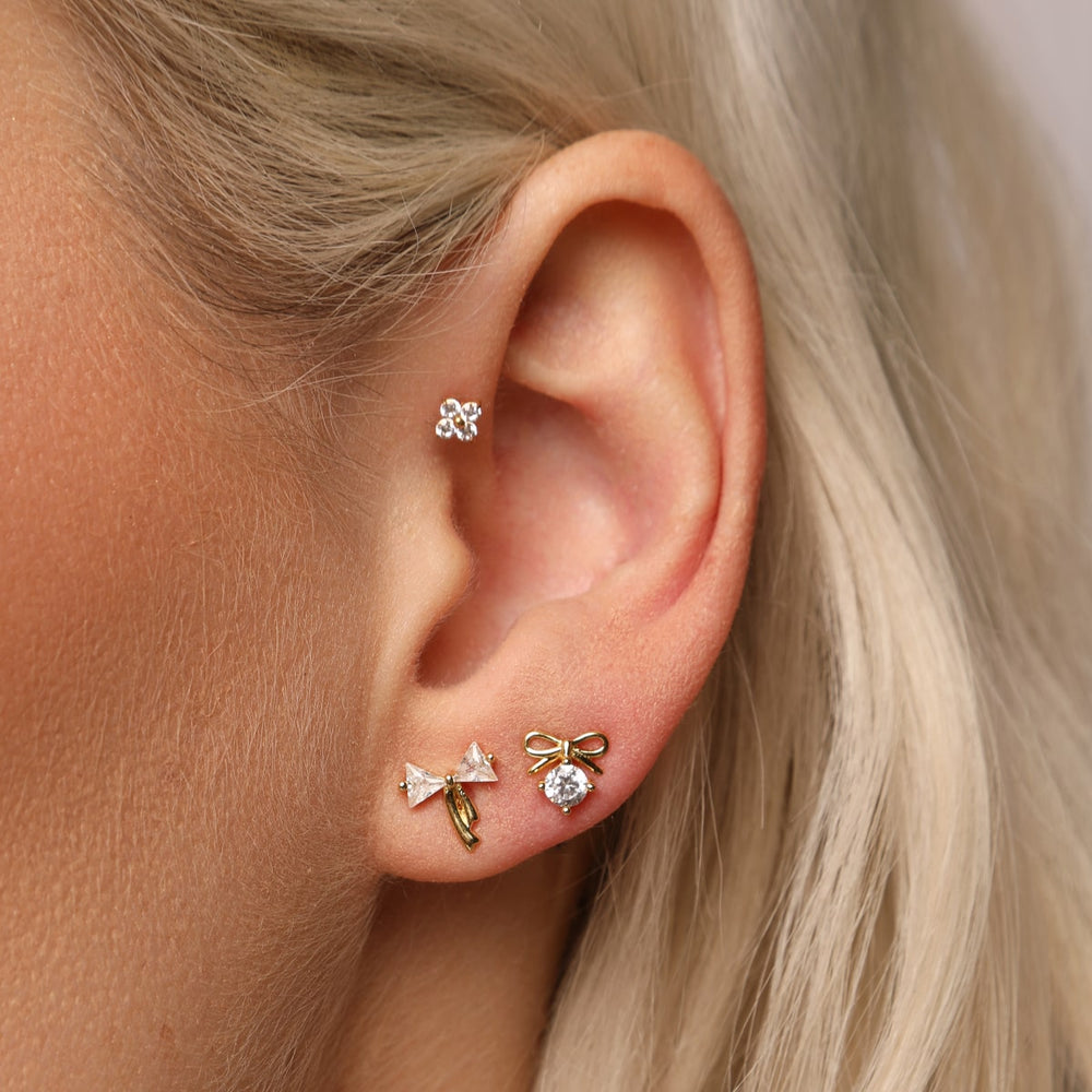 Vier Steine Ohrpiercing Helix Tragus Flat Titan