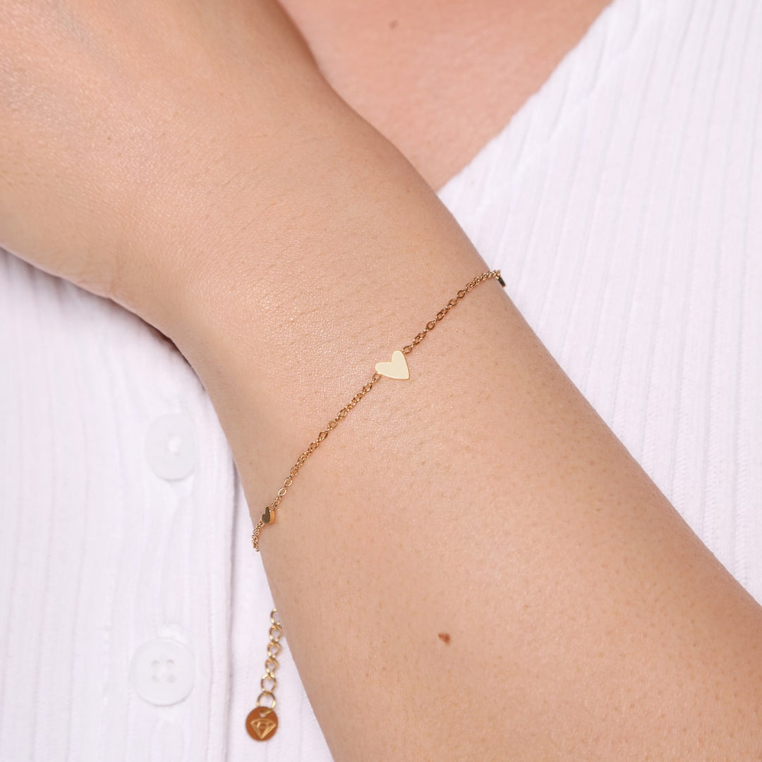 Kleines Herz Armband vergoldet wasserfest elegant