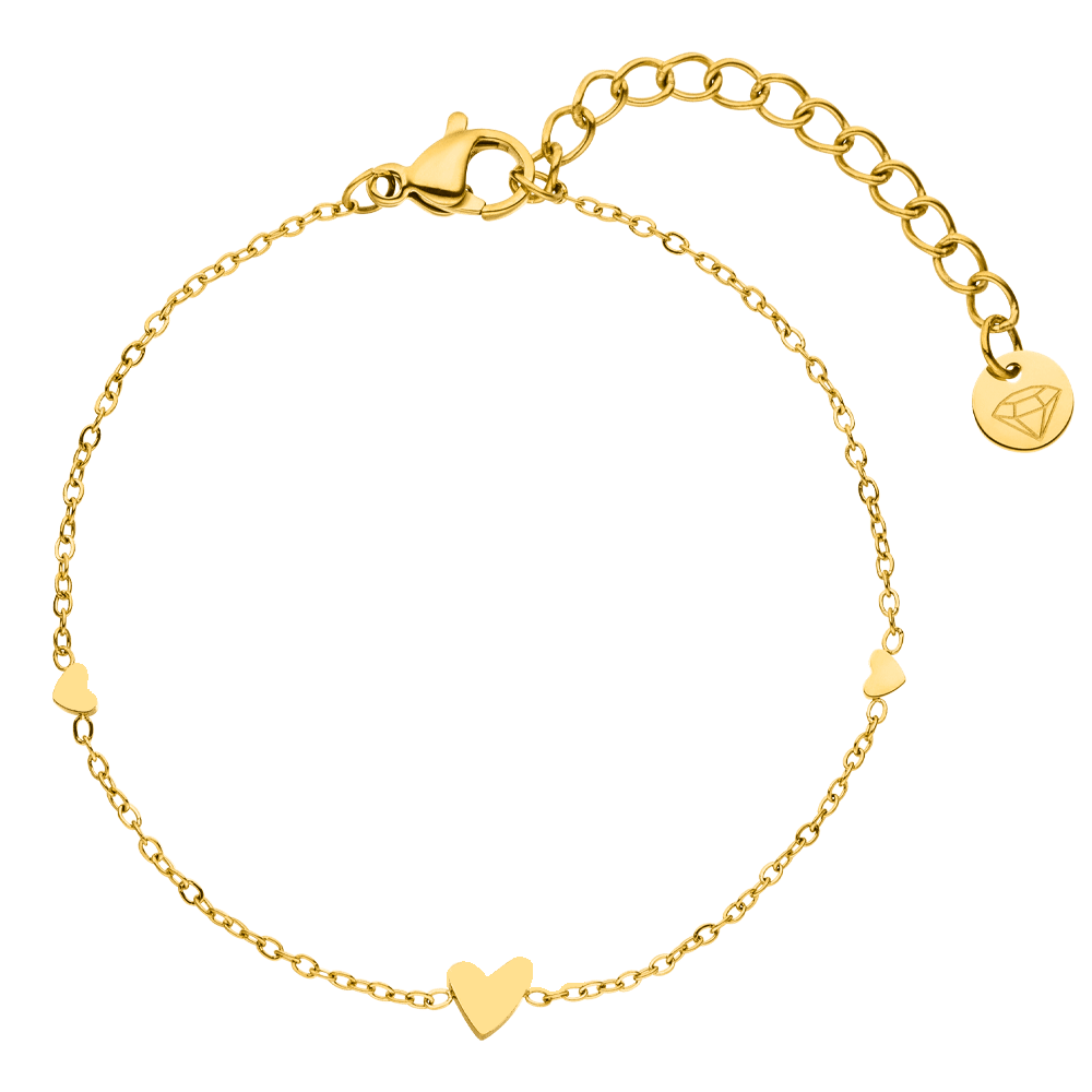 Herzchen Armband wasserfest filigran Edelstahl 18K vergoldet
