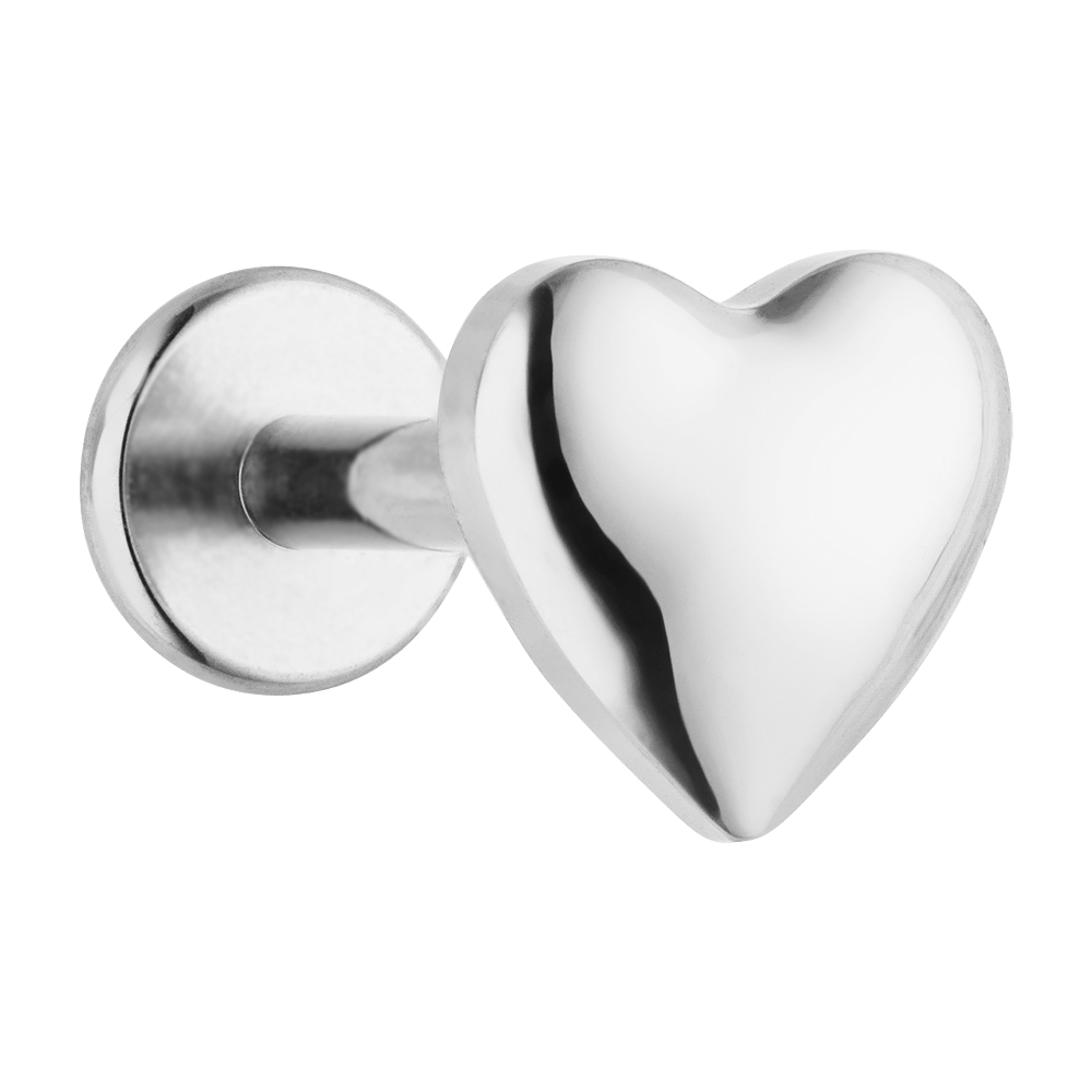 Herzförmiges Piercing Titan Silber wasserfest Helix