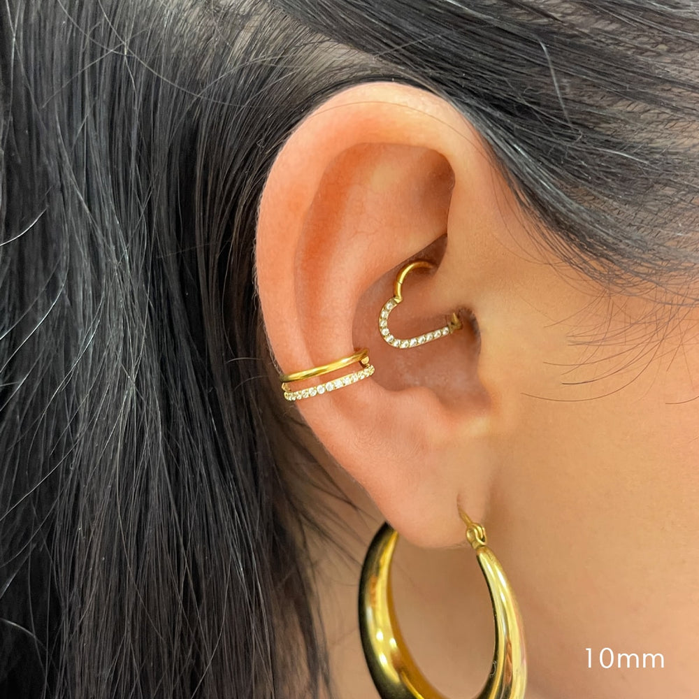 Titan Conch Piercing Ring Clicker Gold