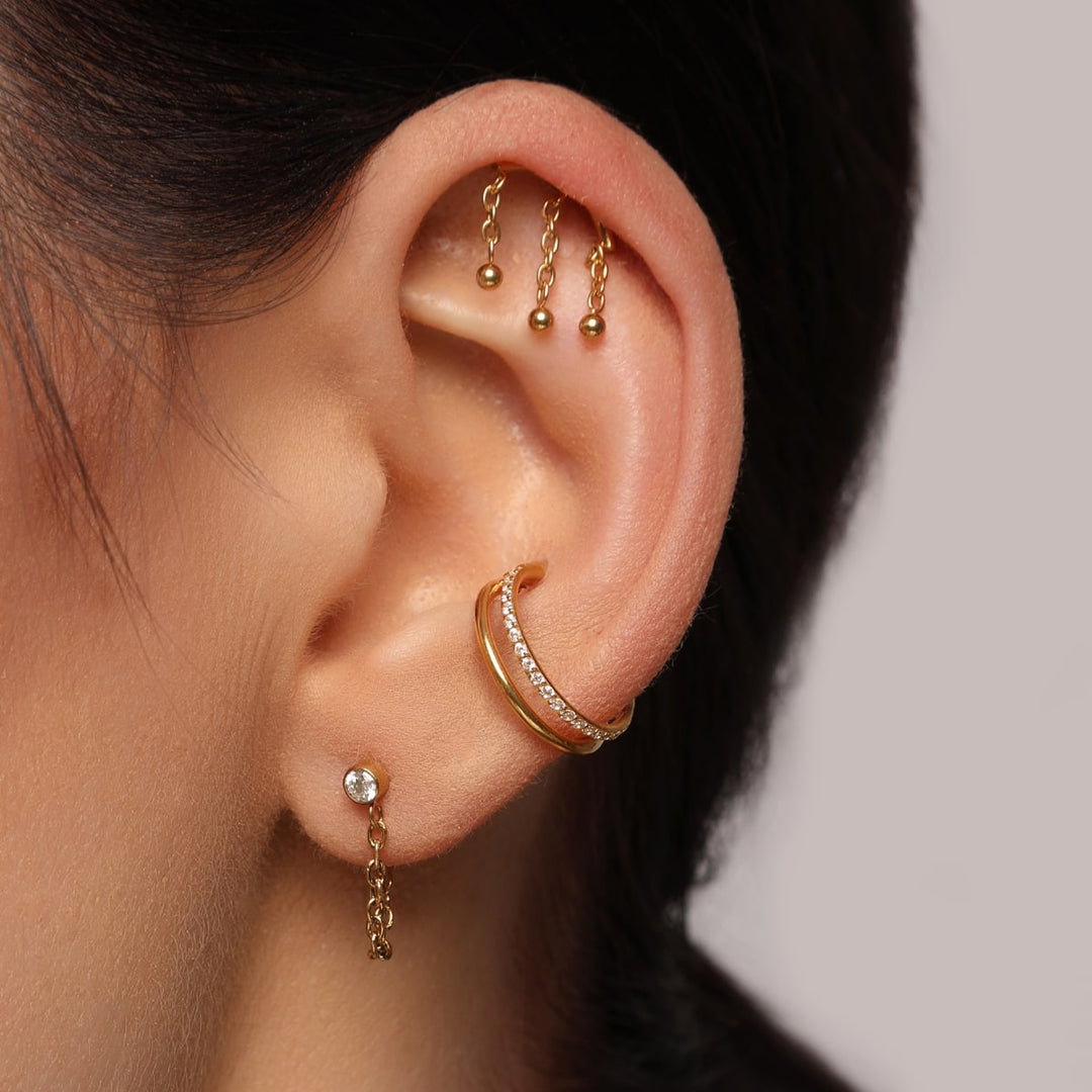 Conch Piercing Ring Doppelt Titan