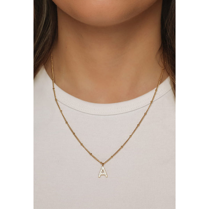 Dots Letter Halskette | 18K vergoldet