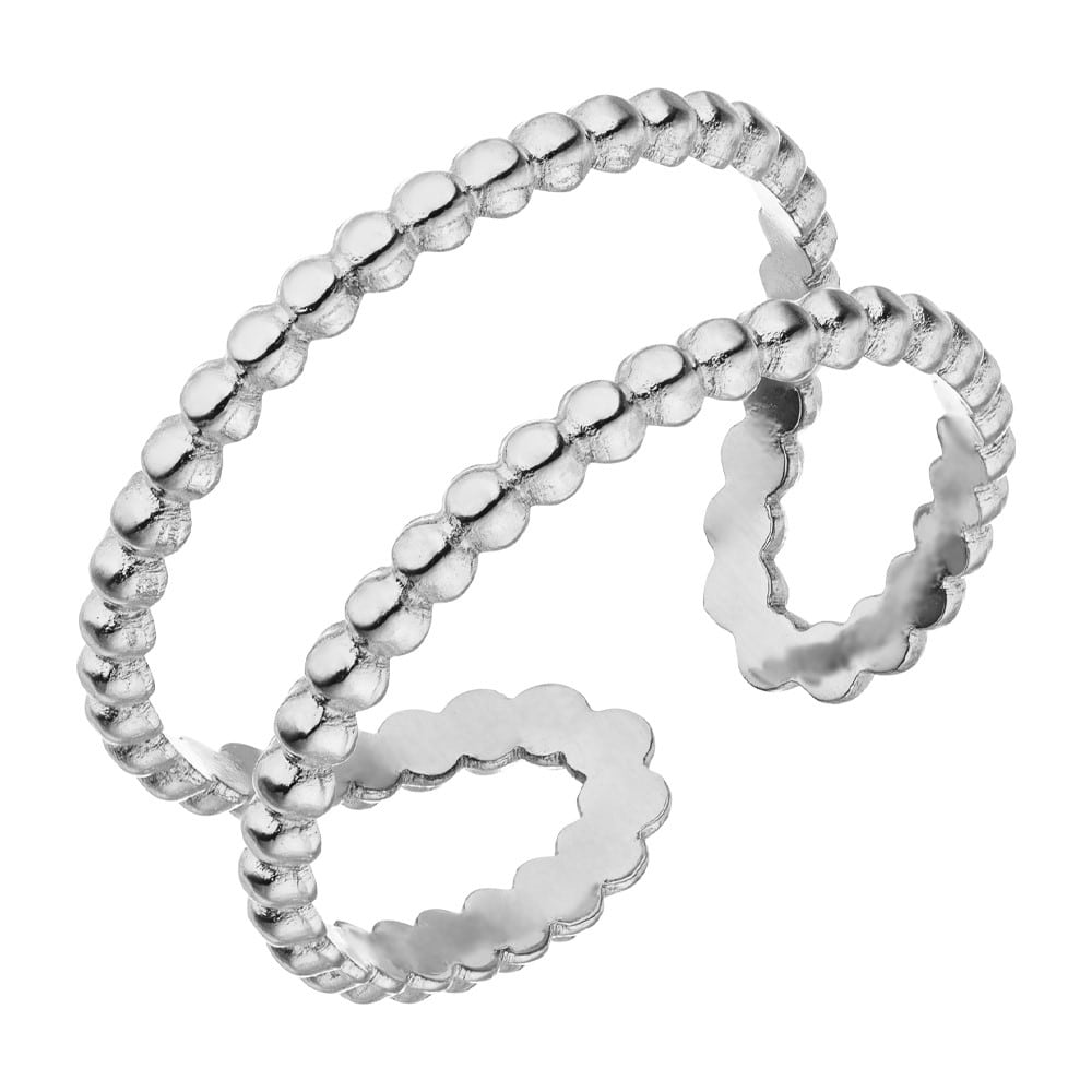 Hautfreundlicher größenverstellbarer silberner Ring 