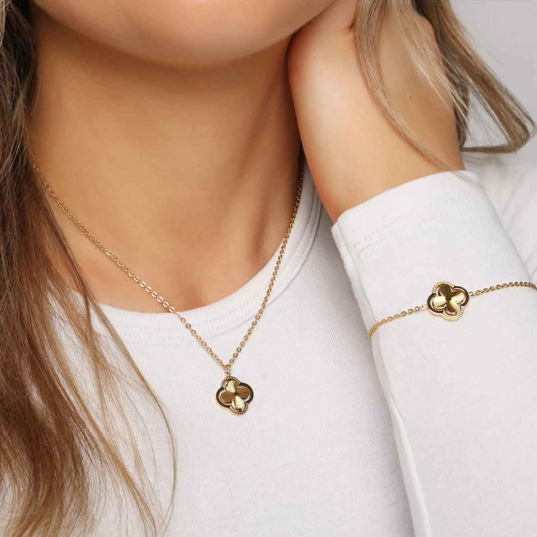 Double Clover Kette | 18K vergoldet