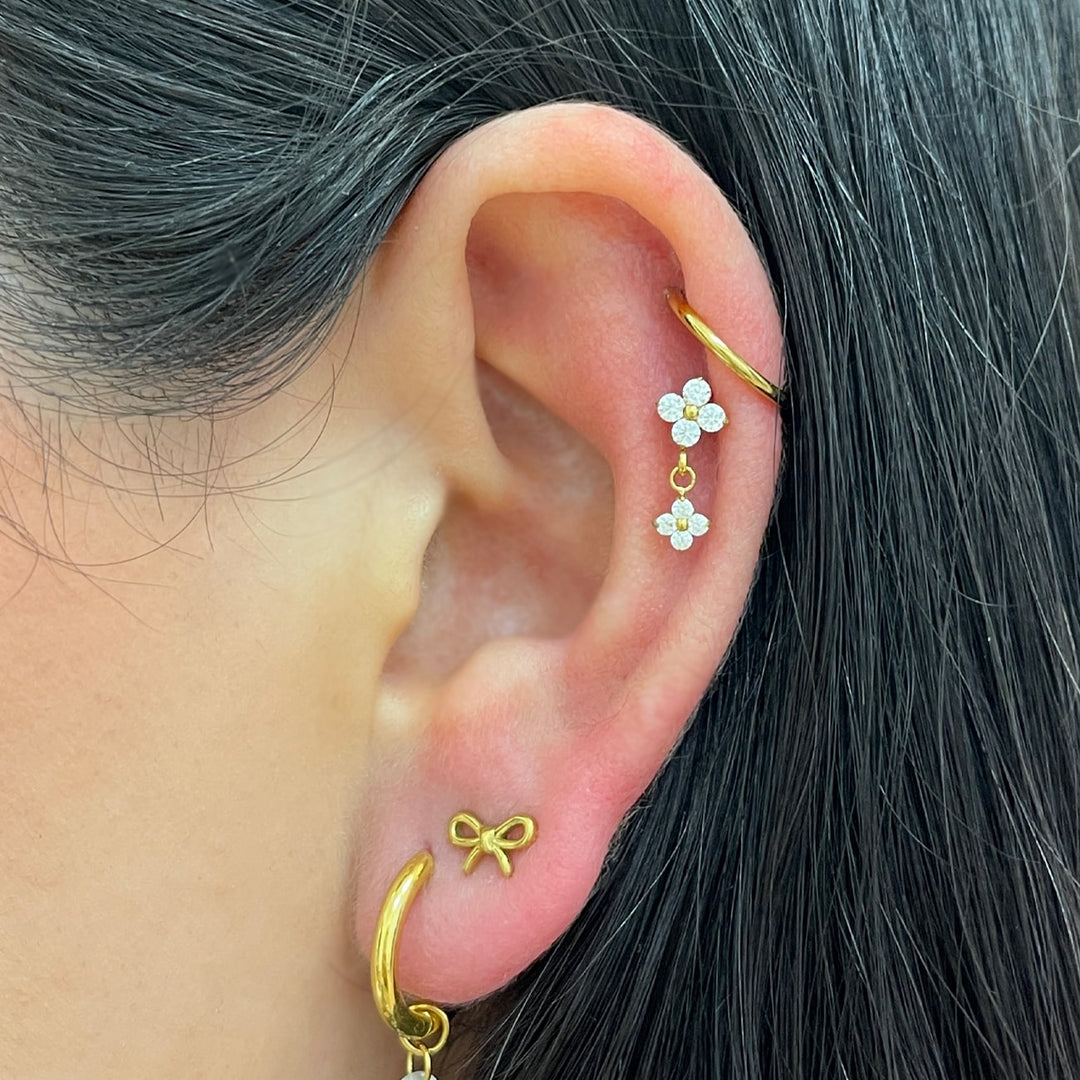 Piercing Ohrstecker Helix vergoldet 18K 