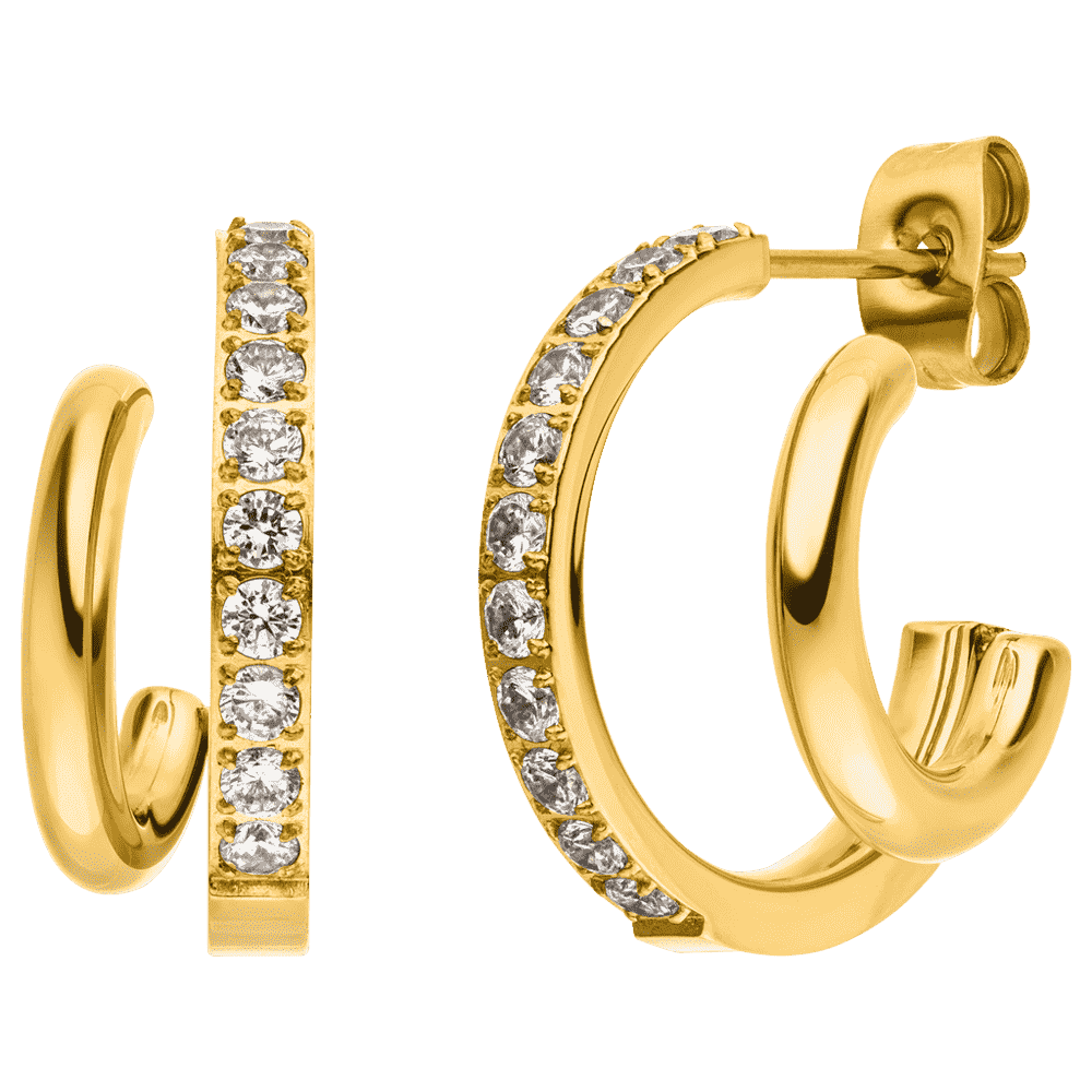 Doppelte Ohrringe ein Ohrloch Gold