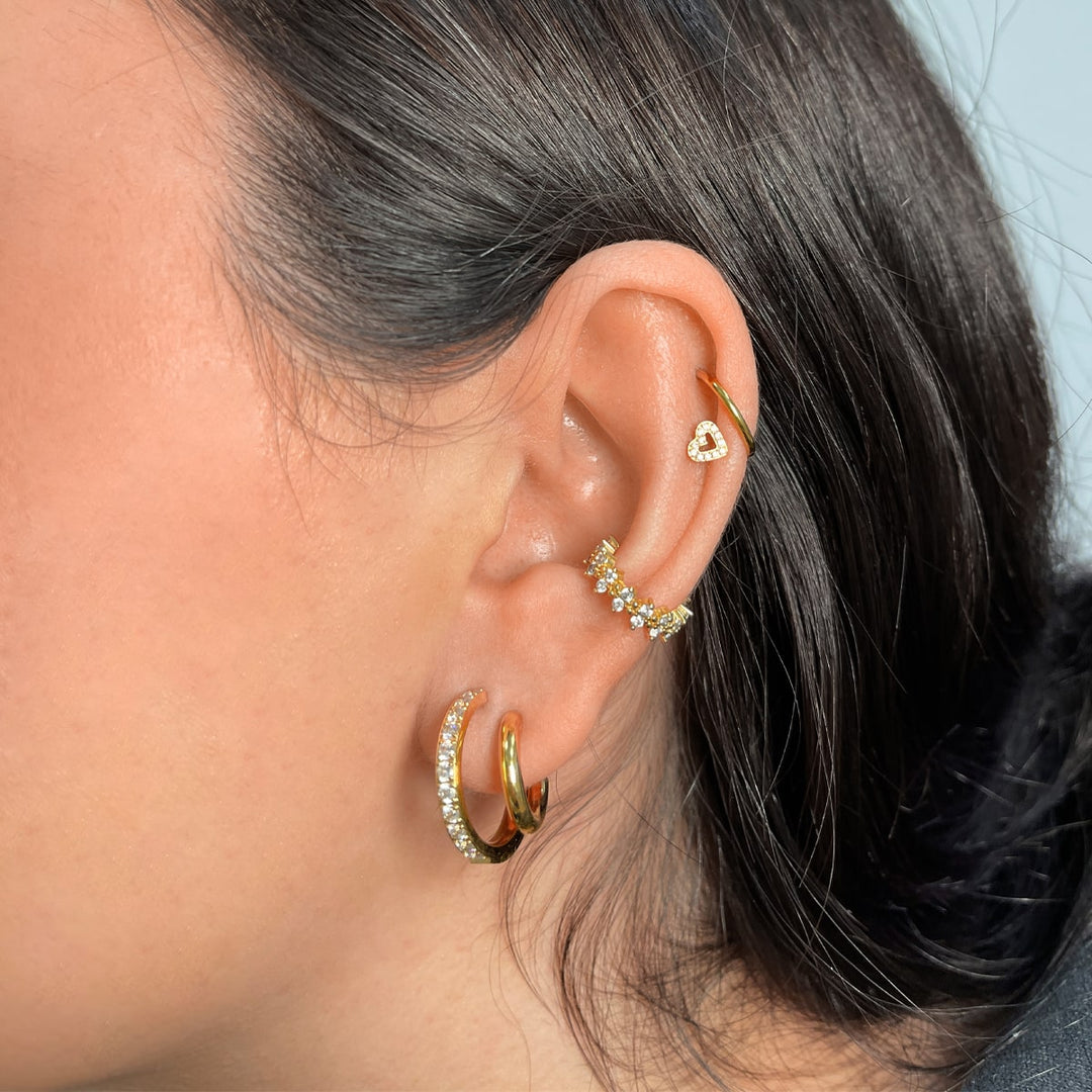 vergoldeter Edelstahl Ohrring mit Zirkonia Steinchen